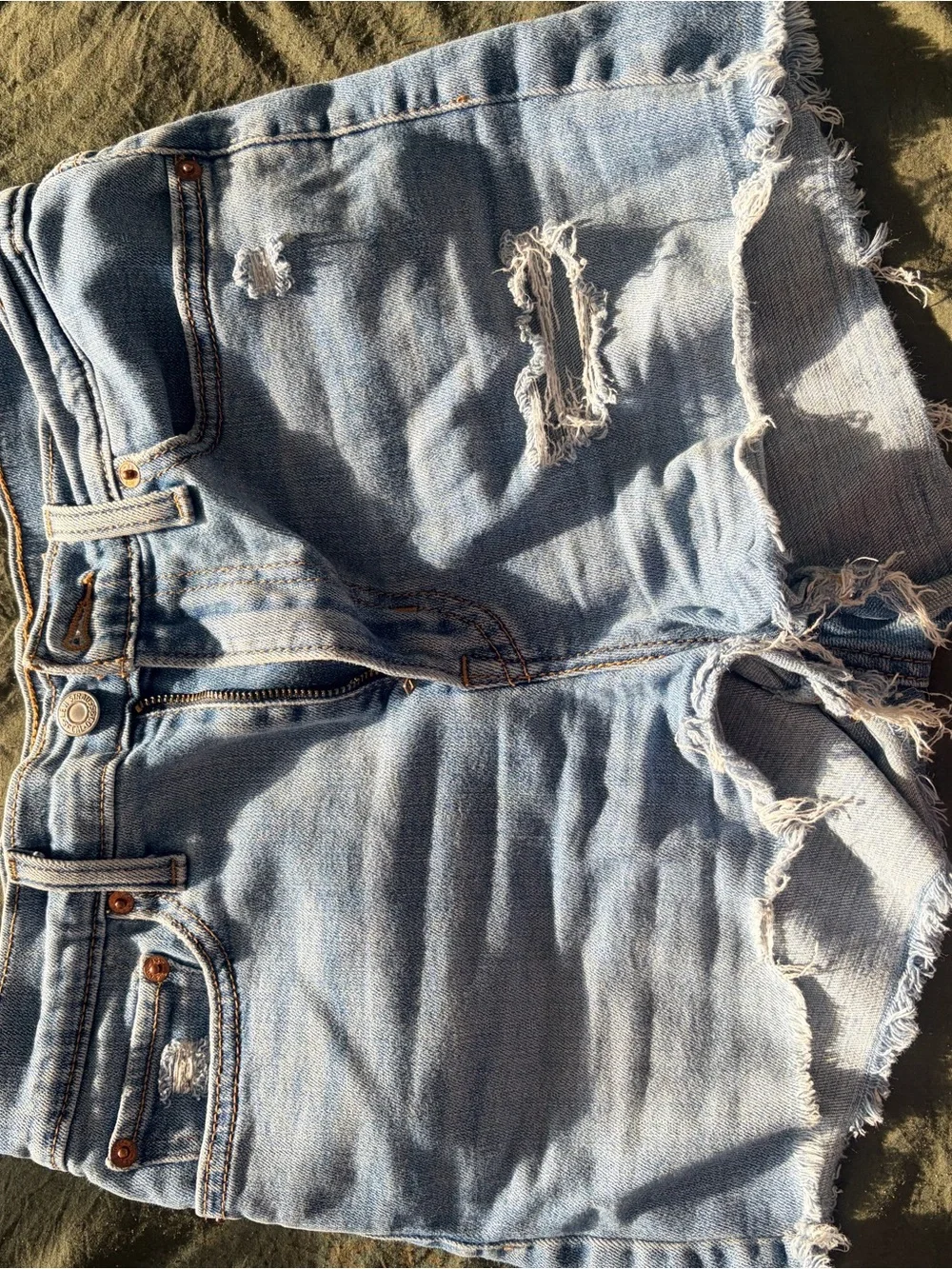 Levi Light Blue Distressed Women's Denim Shorts